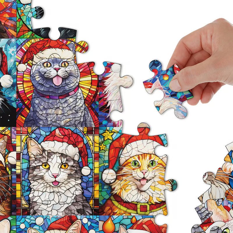 CatPuzzles™ Advent Kalender Puzzel | 1000 Stukjes Kerst Katten