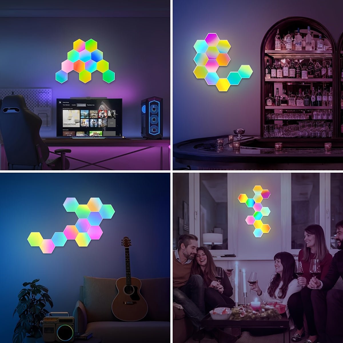 HexaGlow™ Smart Hexagon LED Lights - Muziek Sync en DIY Lichtpanelen