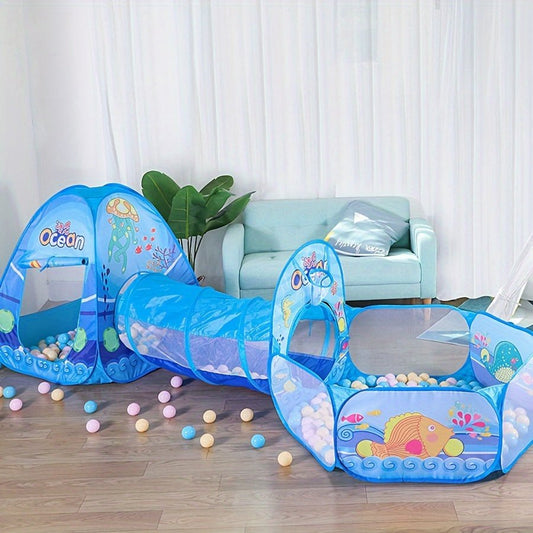 OceanFun™ 3-in-1 Speeltent Set met Ballenbak en Tunnel