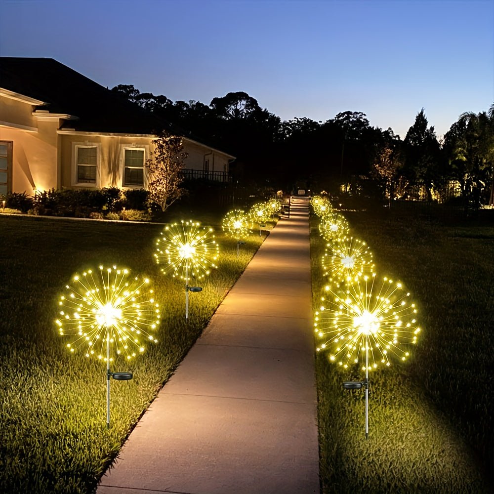 Solar Vuurwerk Tuinverlichting met 8 Modus LED's - Perfect voor Tuin, Pad en Feestdecoratie