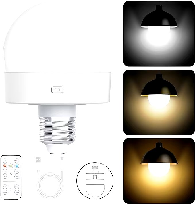 BrightCharge™ Oplaadbare LED Gloeilamp | Dimbaar met 3 Lichtkleuren en Afstandsbediening