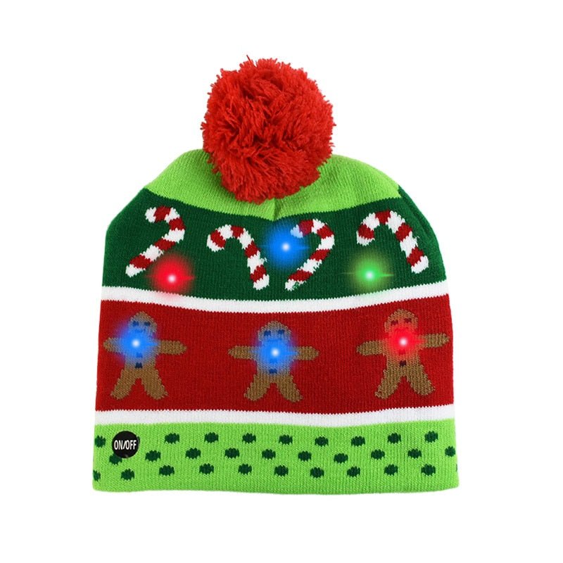 Gebreide Kerstmis Muts - Beanie met LED Lichtjes