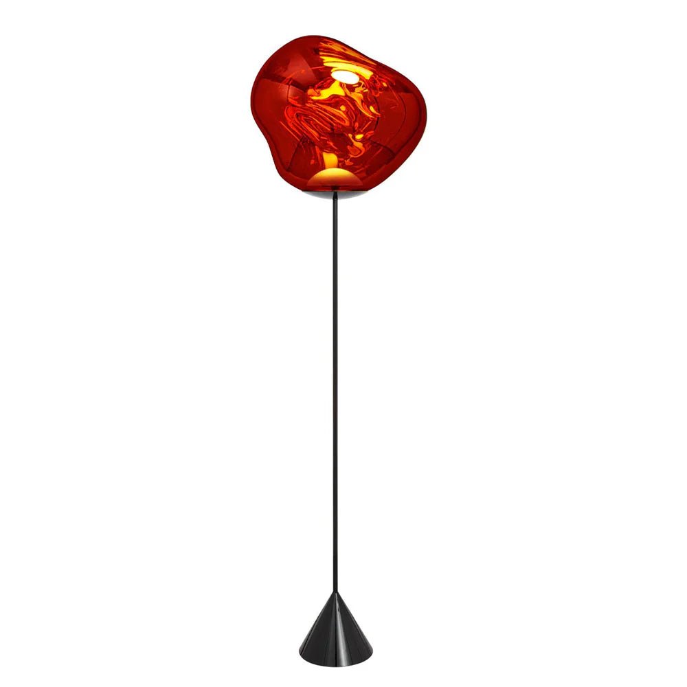 Lava Slim Vloerlamp - Elegante Designlamp met Glasdruppel Details en Messing Frame