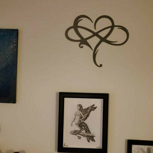 Infinity Hart Wanddecoratie - IJzeren Kunstwerk voor Romantische Sfeer