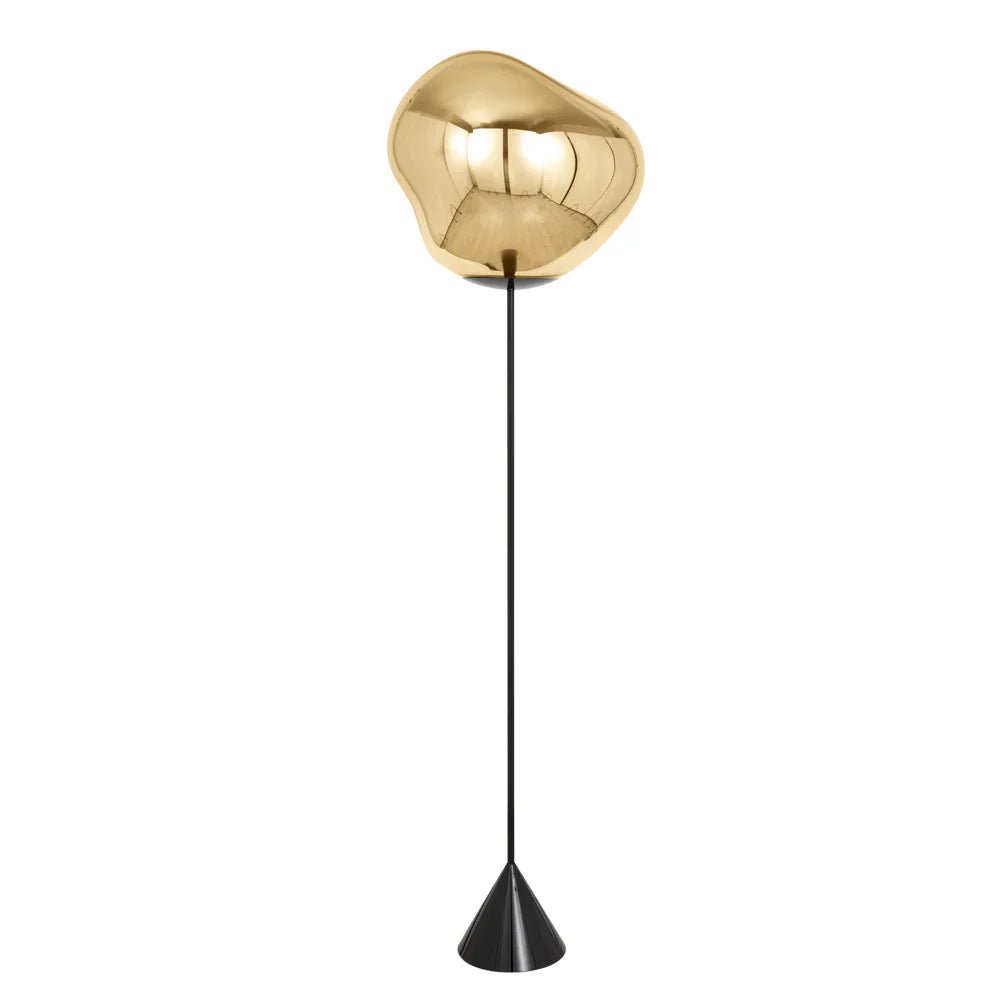 Lava Slim Vloerlamp - Elegante Designlamp met Glasdruppel Details en Messing Frame