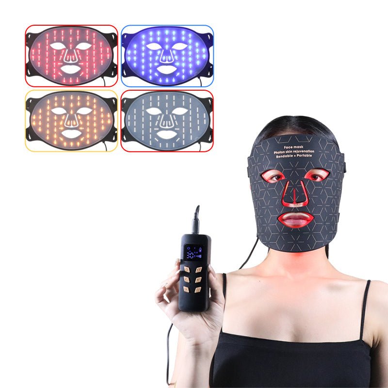 RejuvaLight™ Deluxe LED Gezichtsmasker – Rood, Blauw & Geel Lichttherapie – Voor Huidverjonging & Acne Behandeling