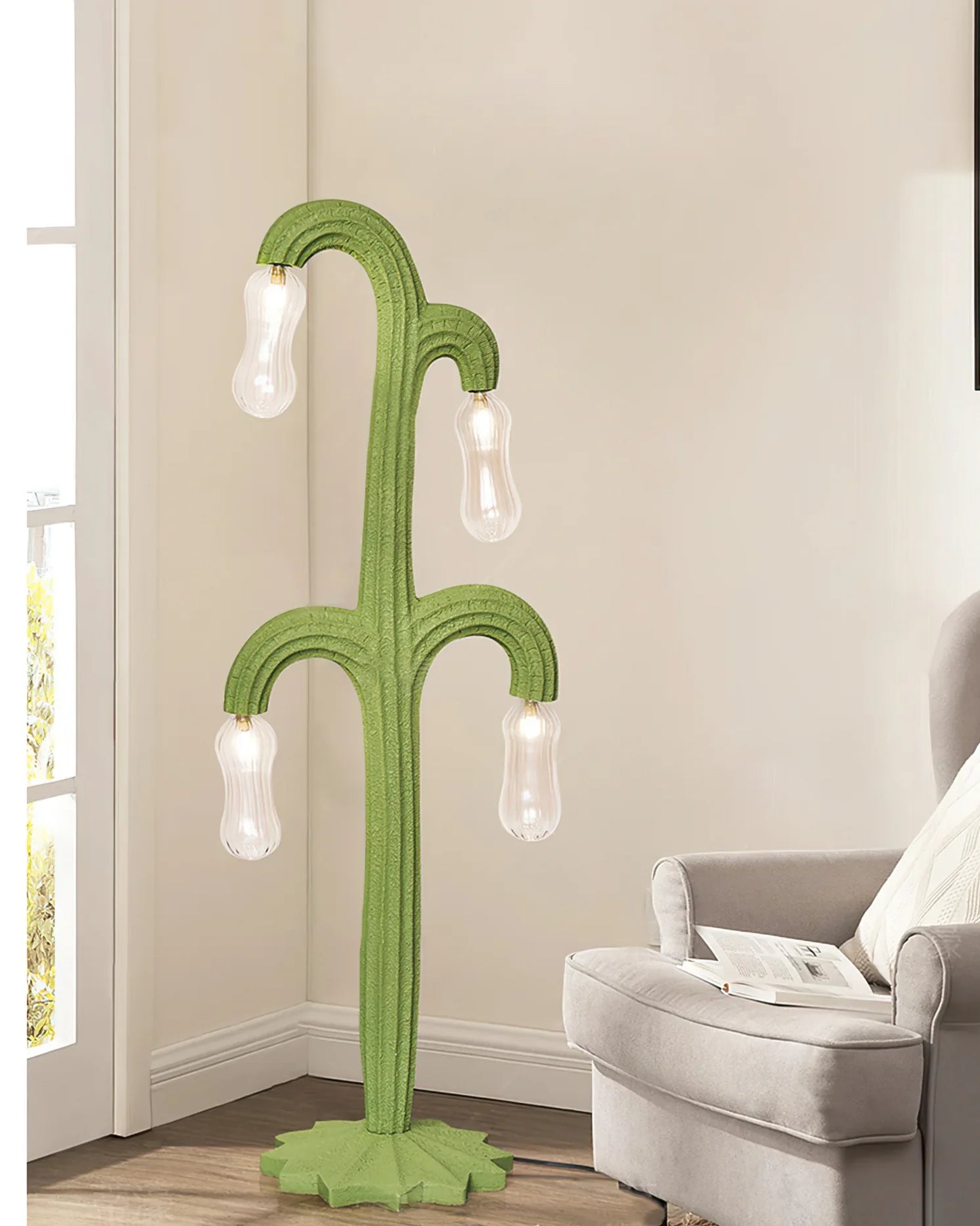 Cactus Vloerlamp - Unieke Resin Designlamp met Natuurlijke Bloemachtige Gloed