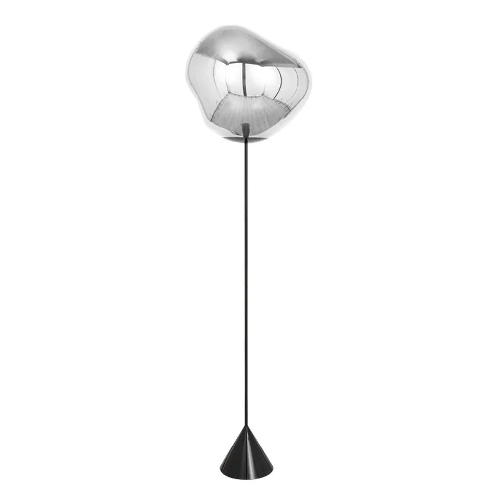 Lava Slim Vloerlamp - Elegante Designlamp met Glasdruppel Details en Messing Frame