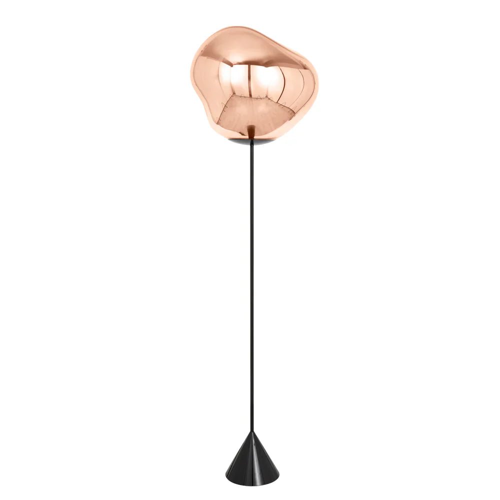 Lava Slim Vloerlamp - Elegante Designlamp met Glasdruppel Details en Messing Frame