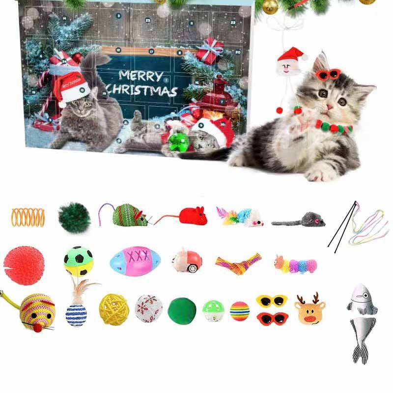 Adventskalender voor Katten - 24 Dagen Kerstverrassingen met Speeltjes voor Huisdieren