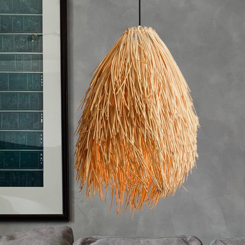 Rotan Hanglamp - Aziatische Stijl Lamp voor Sfeervolle Verlichting in Woonkamer en Eetkamer