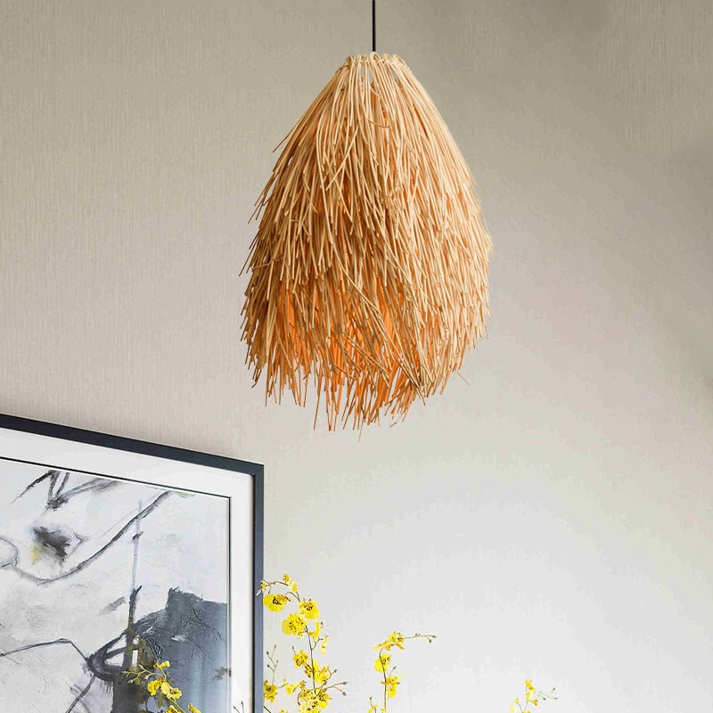 Rotan Hanglamp - Aziatische Stijl Lamp voor Sfeervolle Verlichting in Woonkamer en Eetkamer