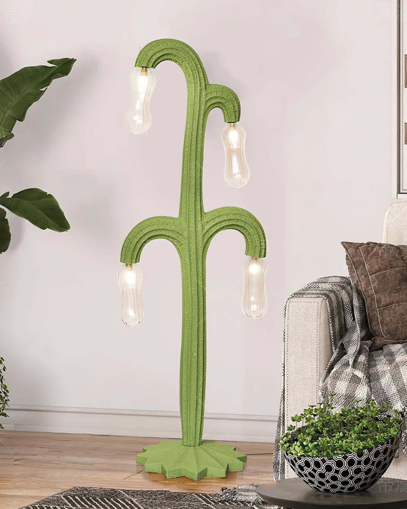 Cactus Vloerlamp - Unieke Resin Designlamp met Natuurlijke Bloemachtige Gloed