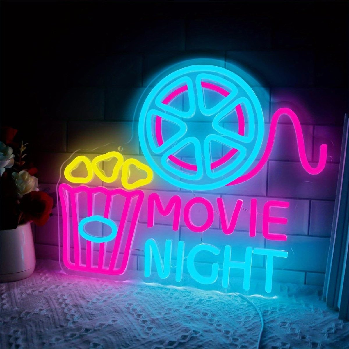 Popcorn Box Neon™ | Sfeervolle Wanddecoratie Voor Feestjes, Slaapkamer & Gamekamer