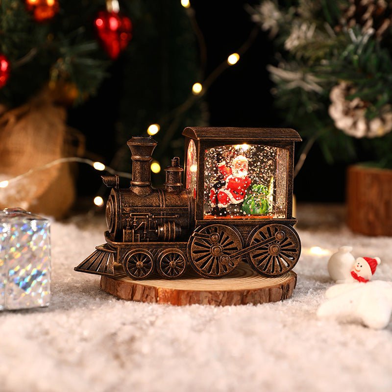 Kerst Mini Trein Waterbol - Verlichte Decoratieve Kersttrein met Festieve Scènes