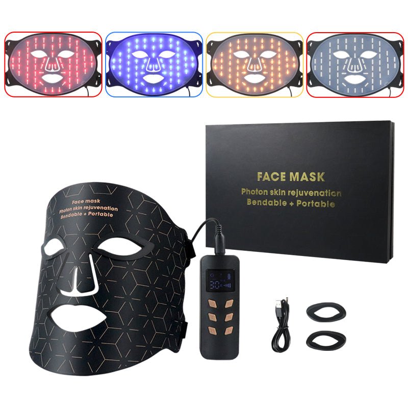 RejuvaLight™ Deluxe LED Gezichtsmasker – Rood, Blauw & Geel Lichttherapie – Voor Huidverjonging & Acne Behandeling