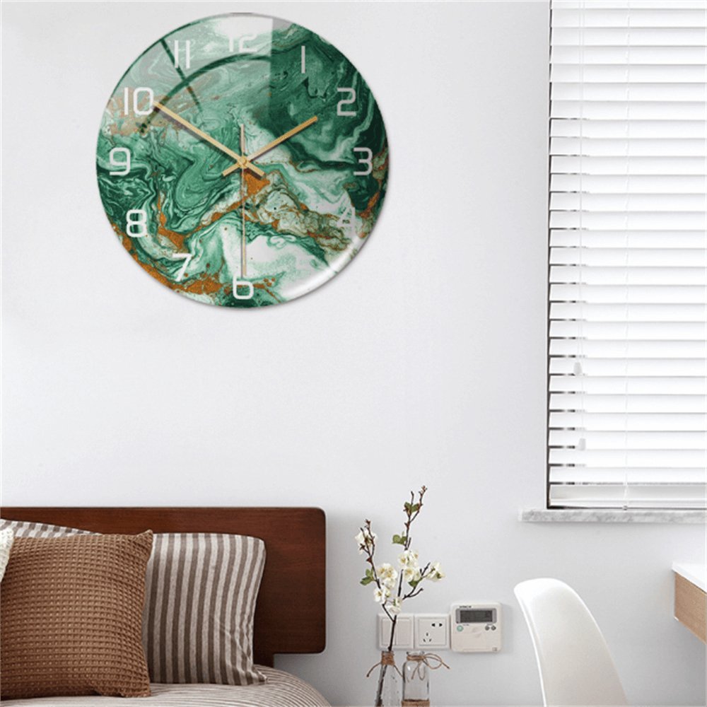 Stille Marmeren Wandklok - Moderne Klok met Abstract Design voor Elke Kamer