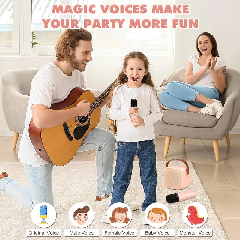 Draagbare Mini Karaoke Set met Draadloze Microfoons - Bluetooth Karaoke Machine voor Kinderen