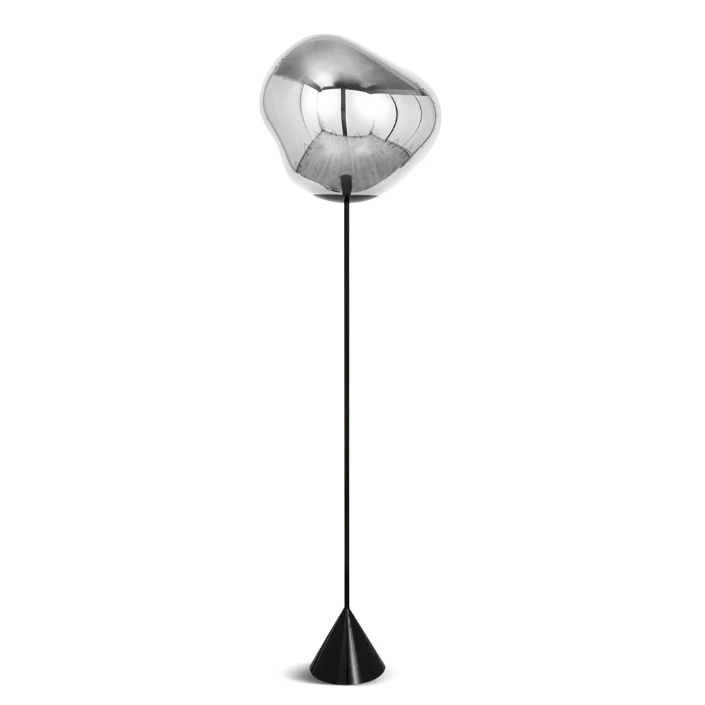 Lava Slim Vloerlamp - Elegante Designlamp met Glasdruppel Details en Messing Frame