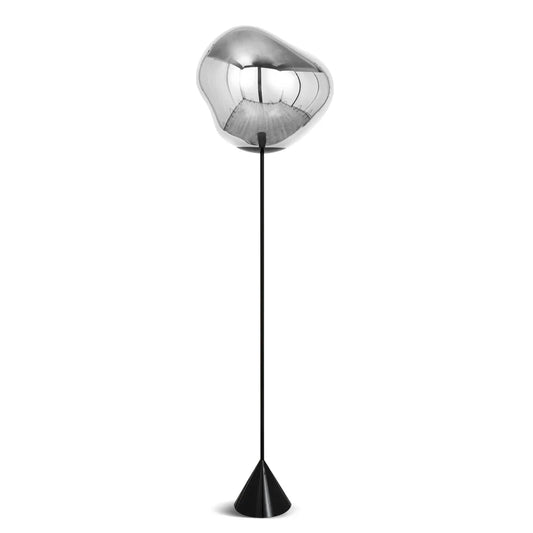 Lava Slim Vloerlamp - Elegante Designlamp met Glasdruppel Details en Messing Frame