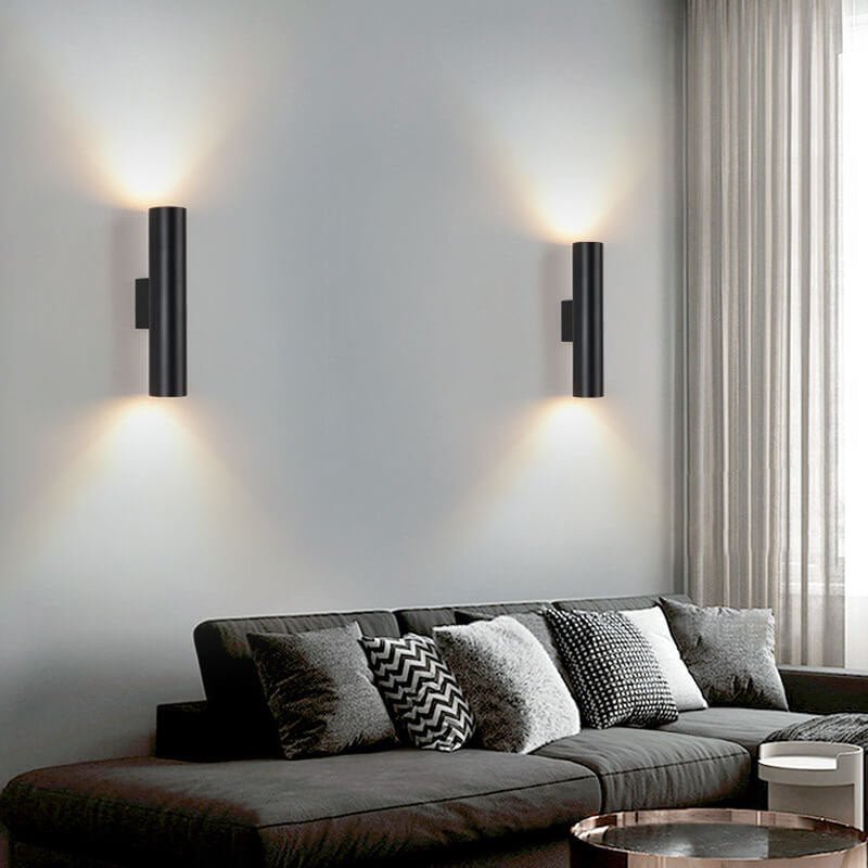 Lumea Eenvoudige Aluminium Wandlamp - Cilindrische 2-lichts Wandkandelaar