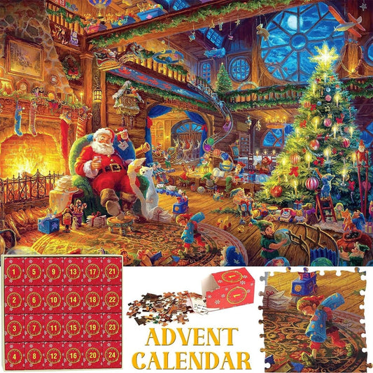 PuzzleJoy™ Adventskalender 2024 – Puzzelen tot Kerstmis met 1008 Stukjes