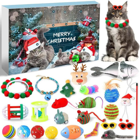 Adventskalender voor Katten - 24 Dagen Kerstverrassingen met Speeltjes voor Huisdieren