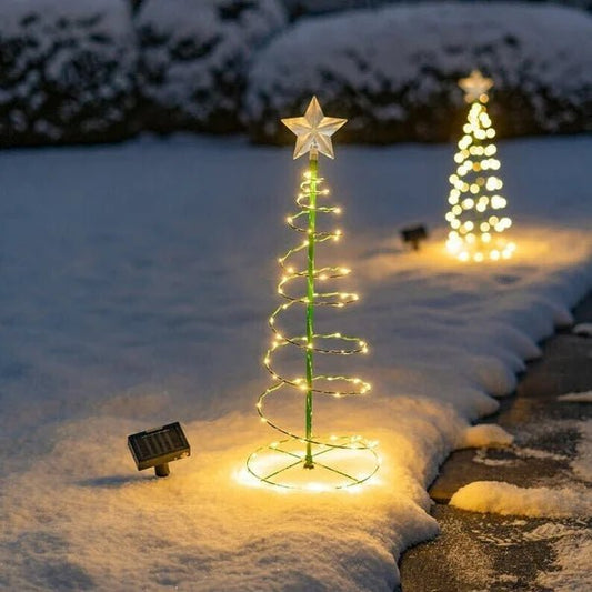 EcoTree™ Metalen Kerstboom op Zonne-energie | Sfeervolle Buitenverlichting