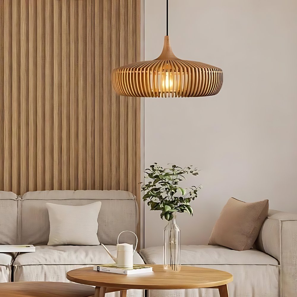 KyotoAura - Houten Plafondlamp in Japandi Stijl