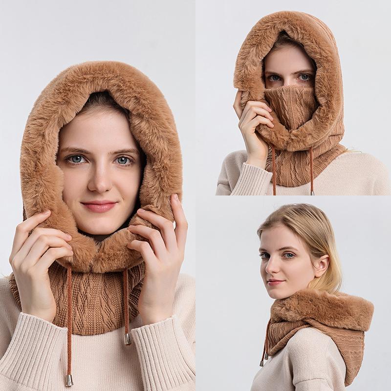 Rizzora™ 3-in-1 Dames Sjaal - Warme Gebreide Sjaal, Muts en Masker voor Winter