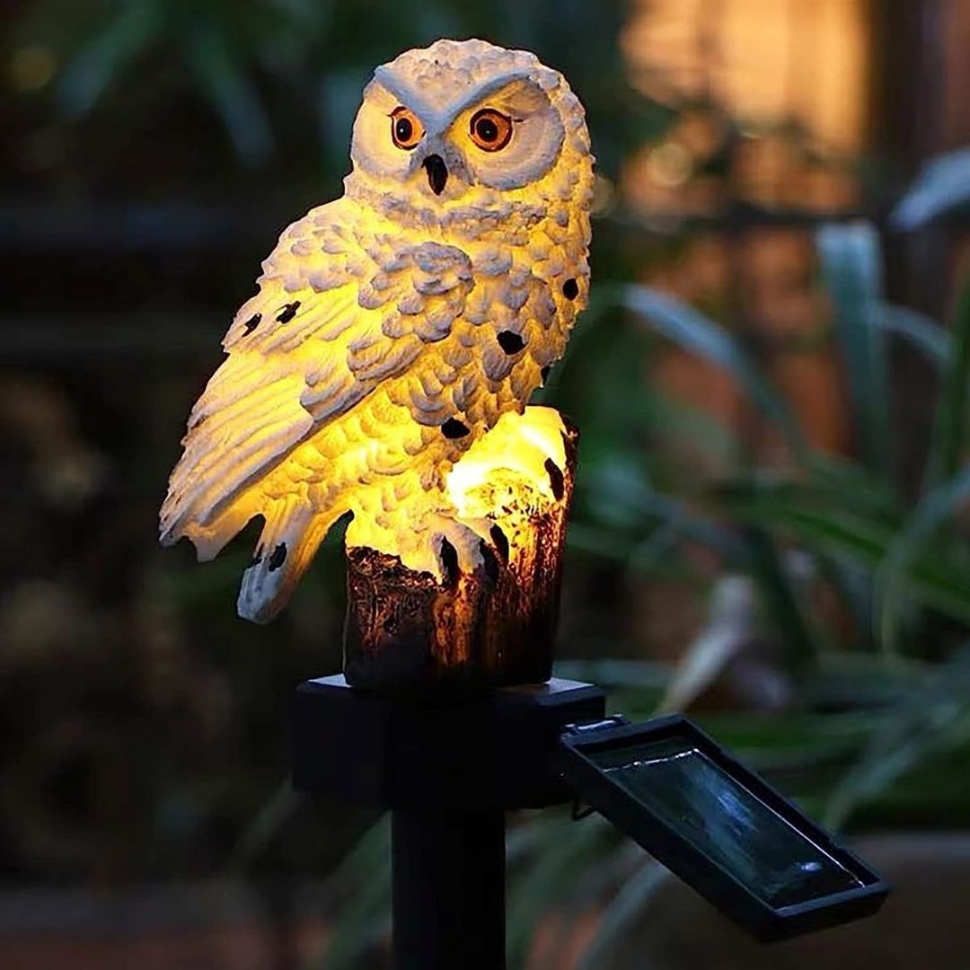 OwlLux™ Solar LED Tuinlamp - Decoratieve Buitenlamp met Uilontwerp