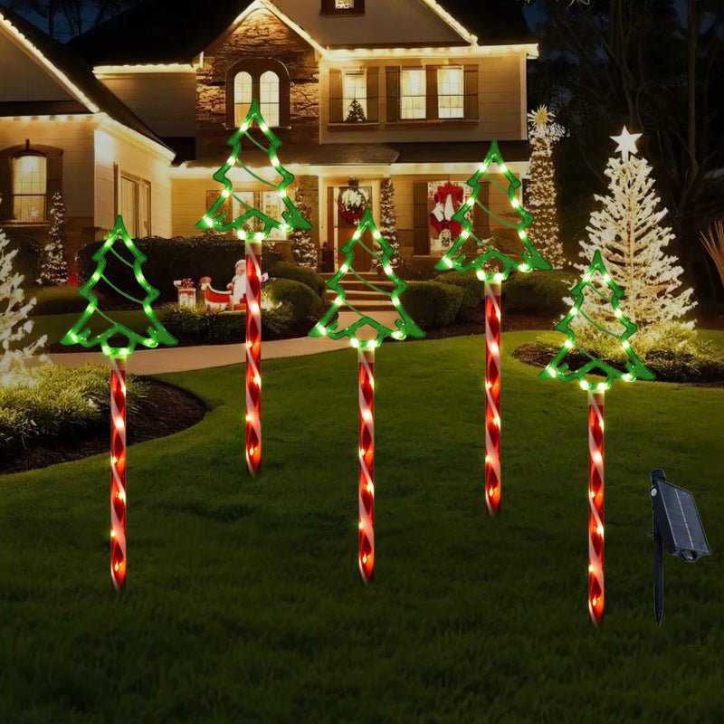 Solar Kerstboom Tuinverlichting - Kleurige en Waterdichte LED Decoratie voor Buiten