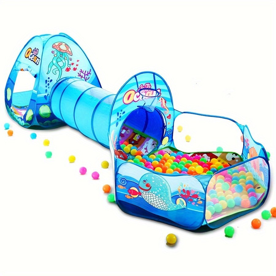 OceanFun™ 3-in-1 Speeltent Set met Ballenbak en Tunnel