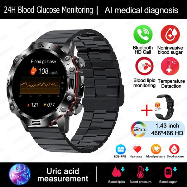 MediWatch™ AI Gezondheid Smartwatch - Glucosemeter & ECG Tracker