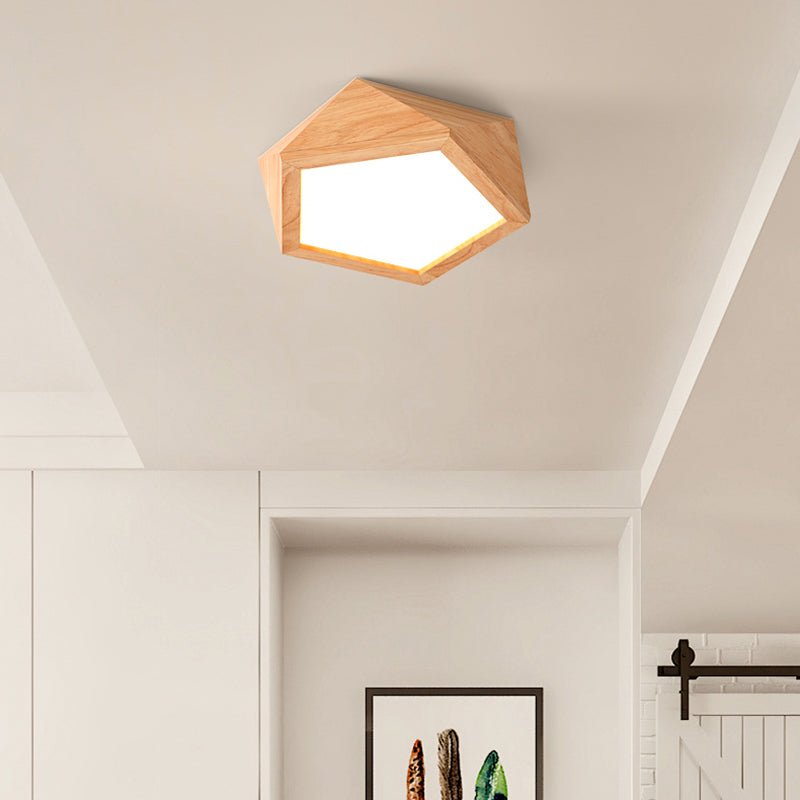 WoodLuxe™ Houten Plafondlamp | Moderne LED Verlichting voor Hal en Gang