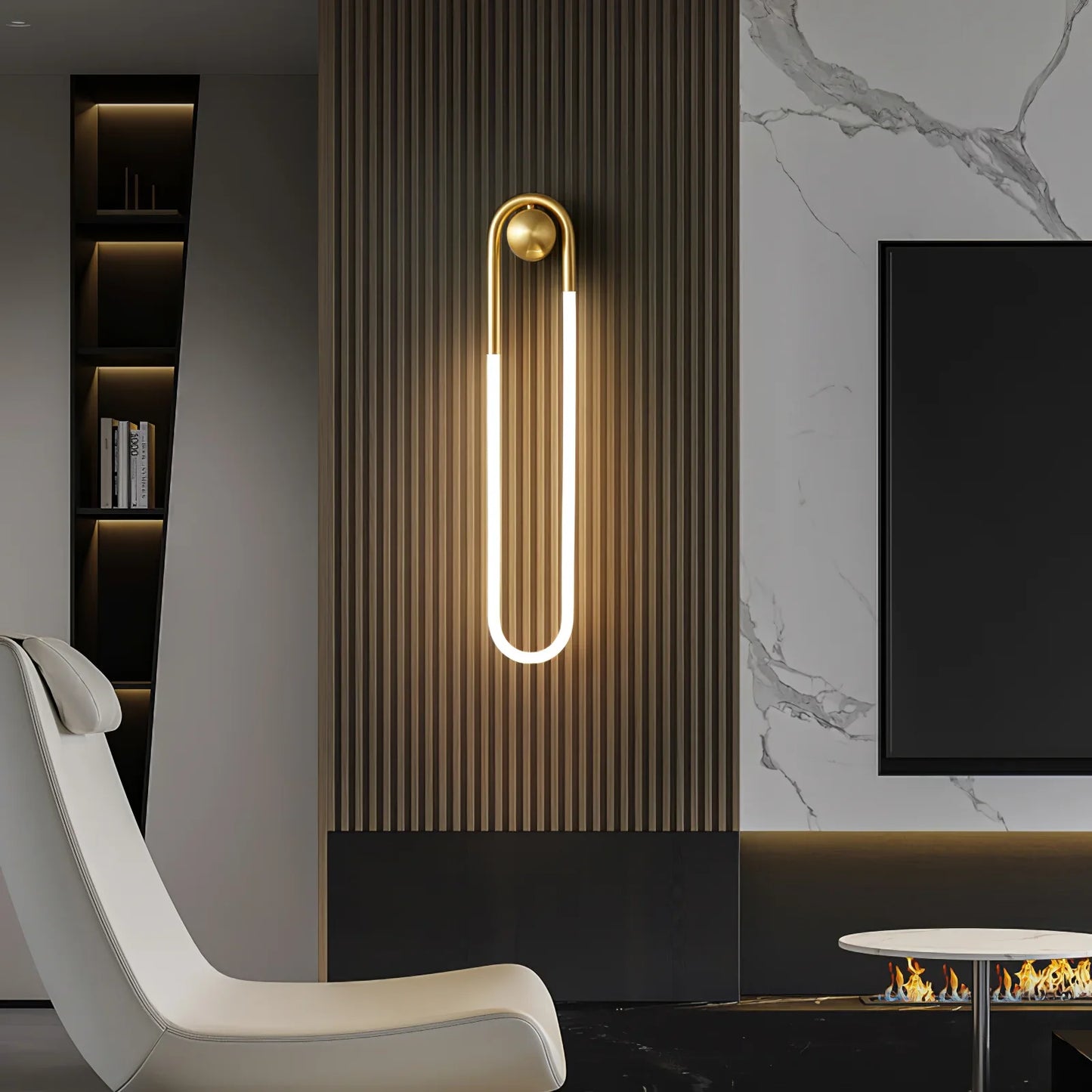 Ronde LED Wandlamp - Moderne Gouden Ringenlamp