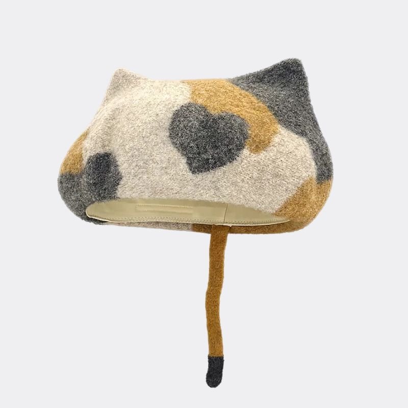 Bellise™ Wolvilten Baret - Elegante Dames Hoed met Speelse Kattenoren