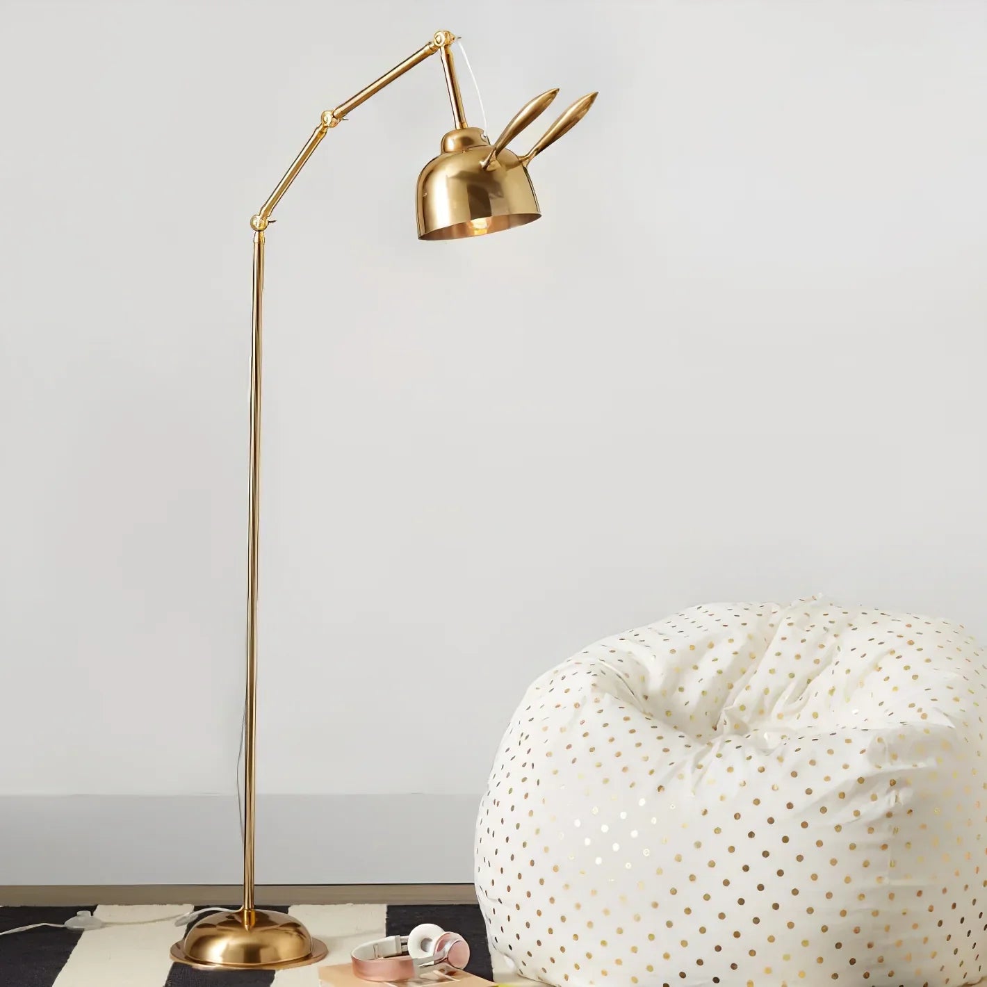 Bunny Oortjes Vloerlamp - Gouden Speelse Designlamp voor Woonkamer en Slaapkamer