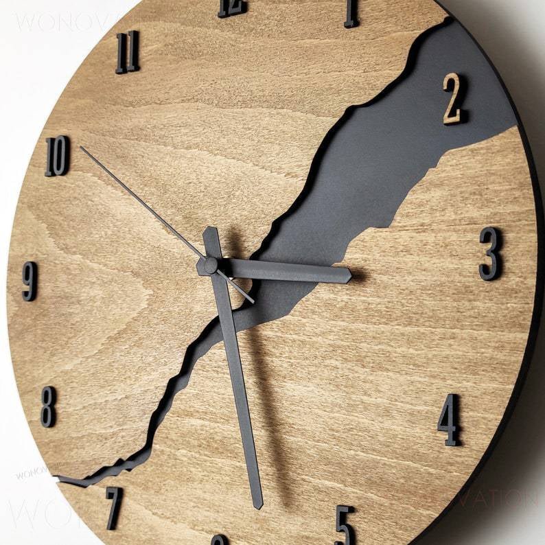 TimelessWood™ Luxe Houten Klok | Stijlvolle Klok voor Slaap- en Woonkamer