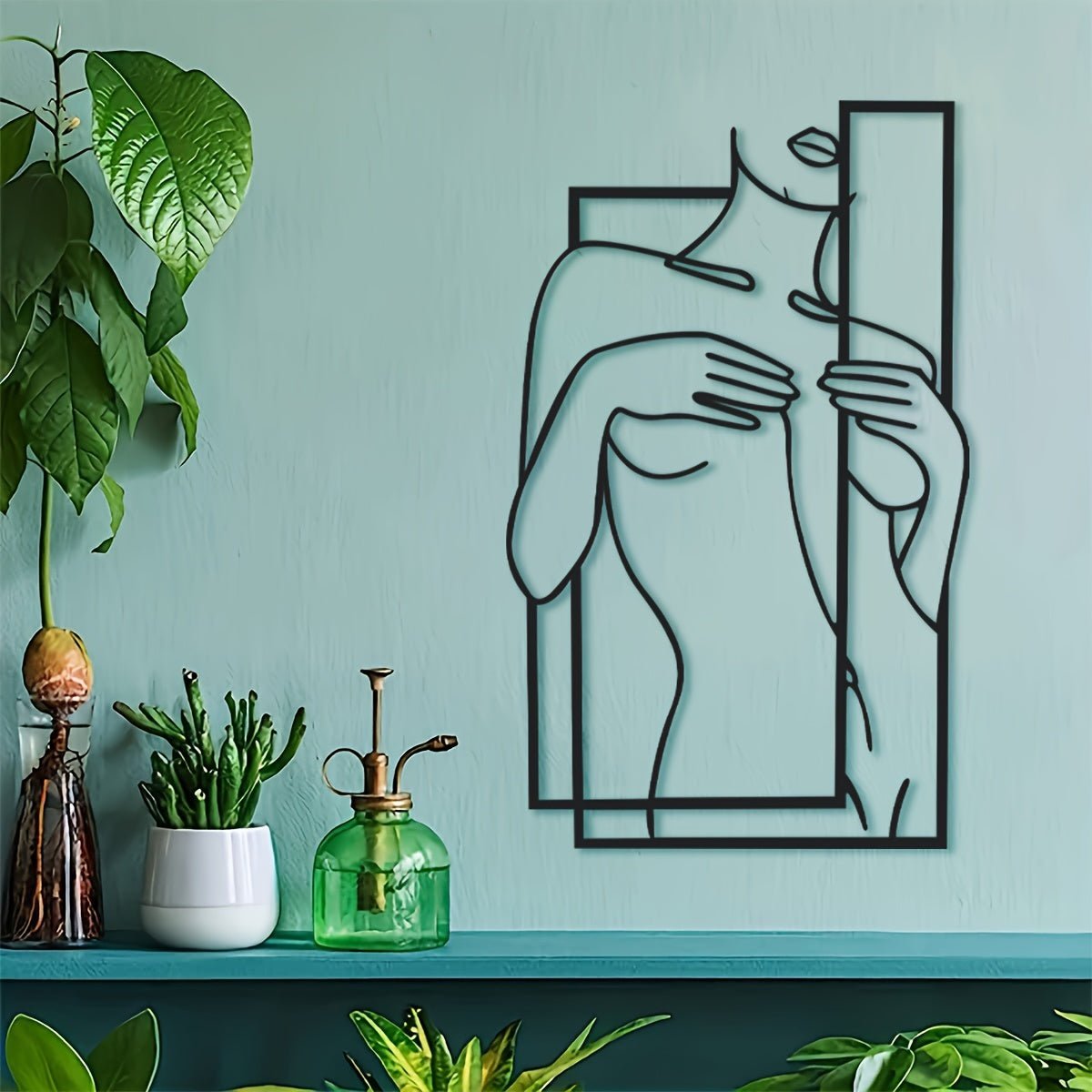 LineaArt Metalen Muurdecoratie - Moderne Minimalistische Wandkunst Voor Slaapkamer