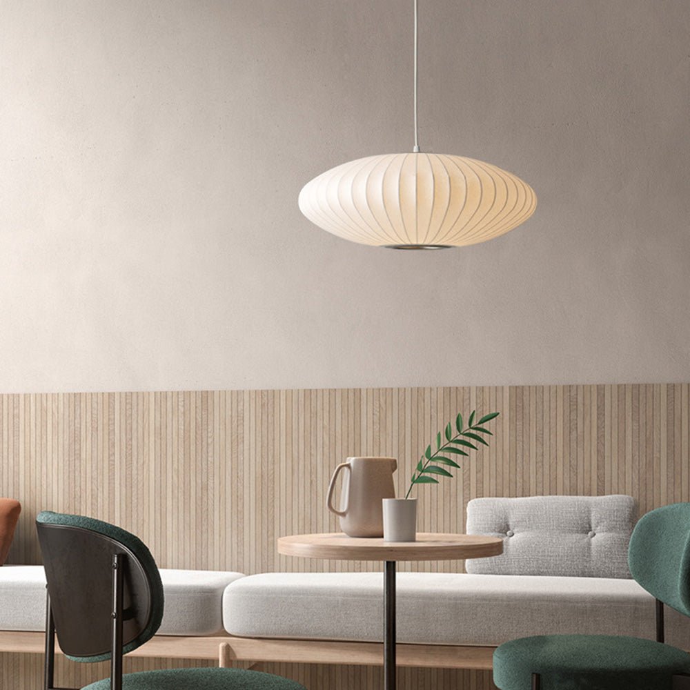 SilkLuxe™ Zijde Hanglamp | Japandi Stijl voor Moderne en Traditionele Interieurs