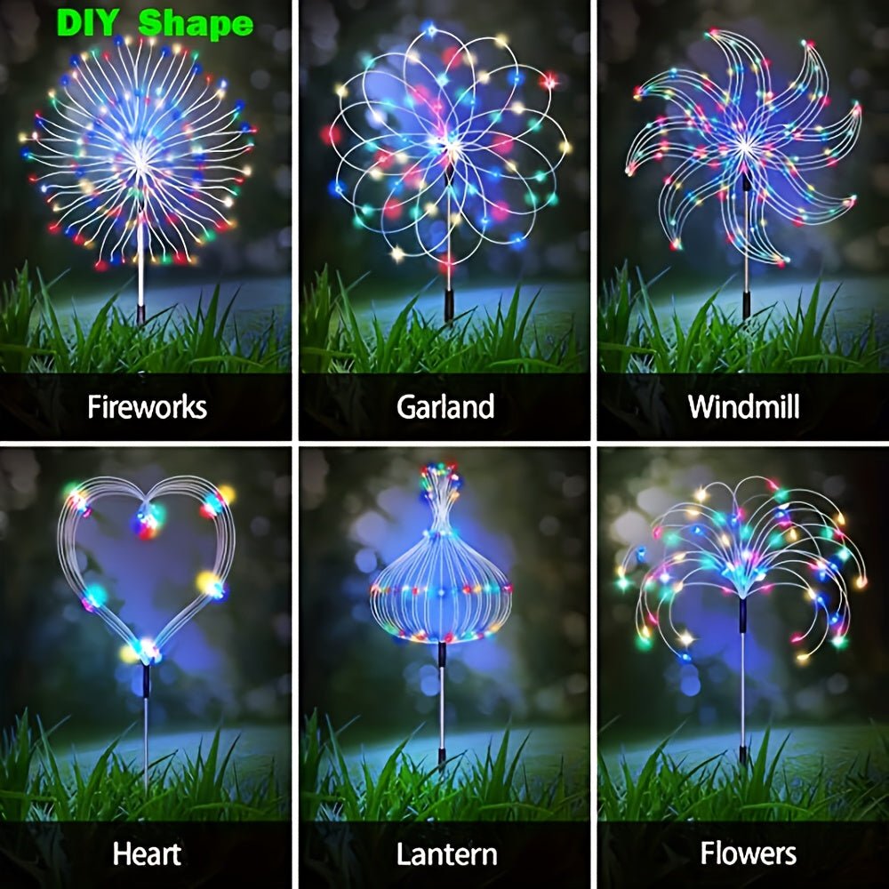 Solar Vuurwerk Tuinverlichting met 8 Modus LED's - Perfect voor Tuin, Pad en Feestdecoratie