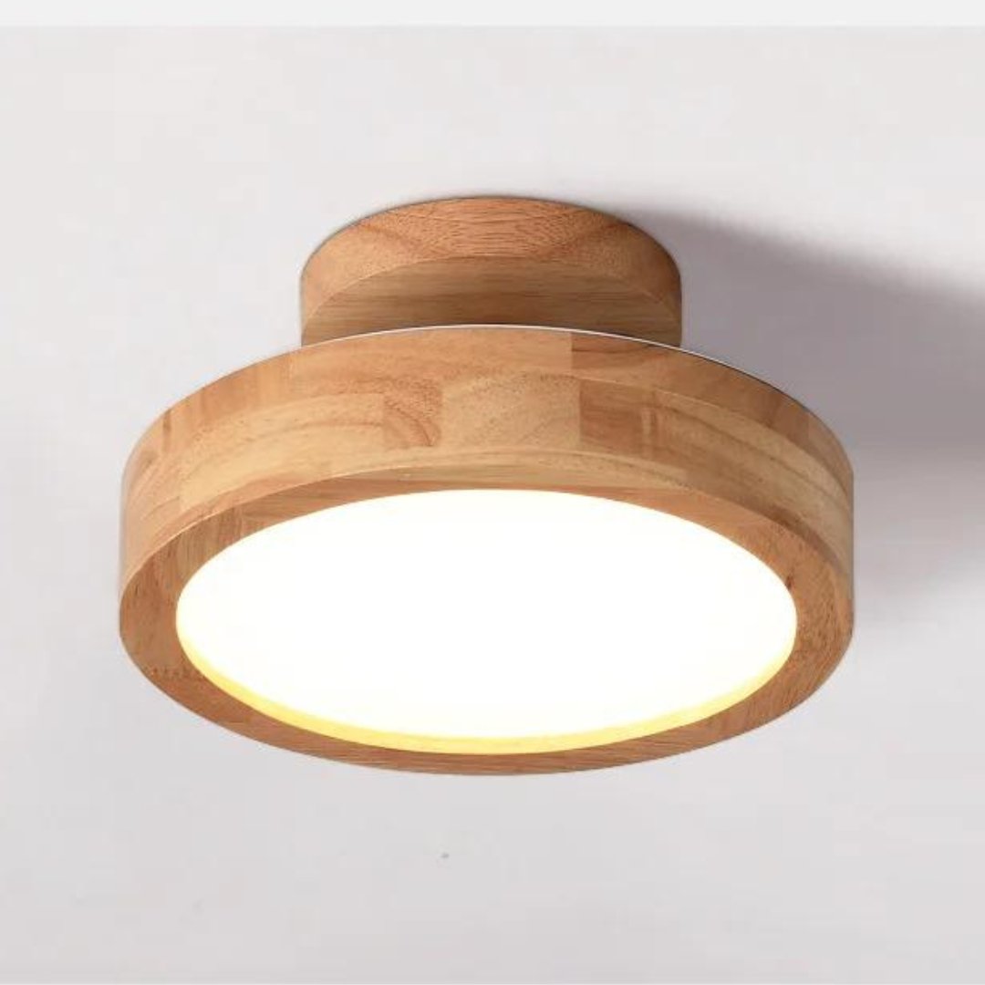 HeraLuxe™ Ronde Plafondlamp - Houten Design met LED Verlichting