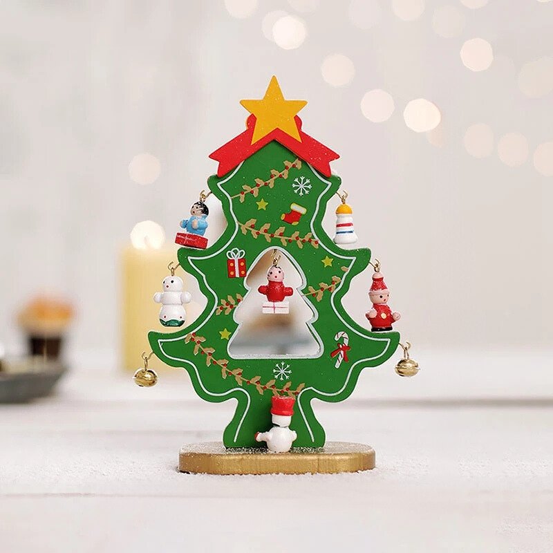 Houten Kerstboom Decoratie | Kerstversiering Voor Bureau en Tafel