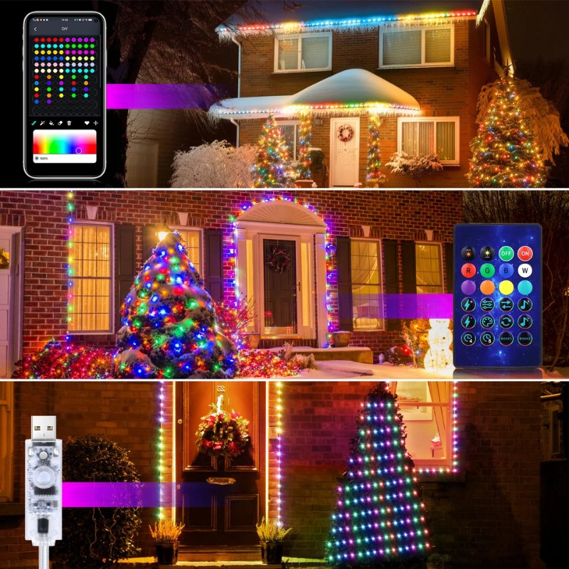 GlowBright™ LED Kerstverlichting – Kleurveranderende Lichtslang met App & Afstandsbediening