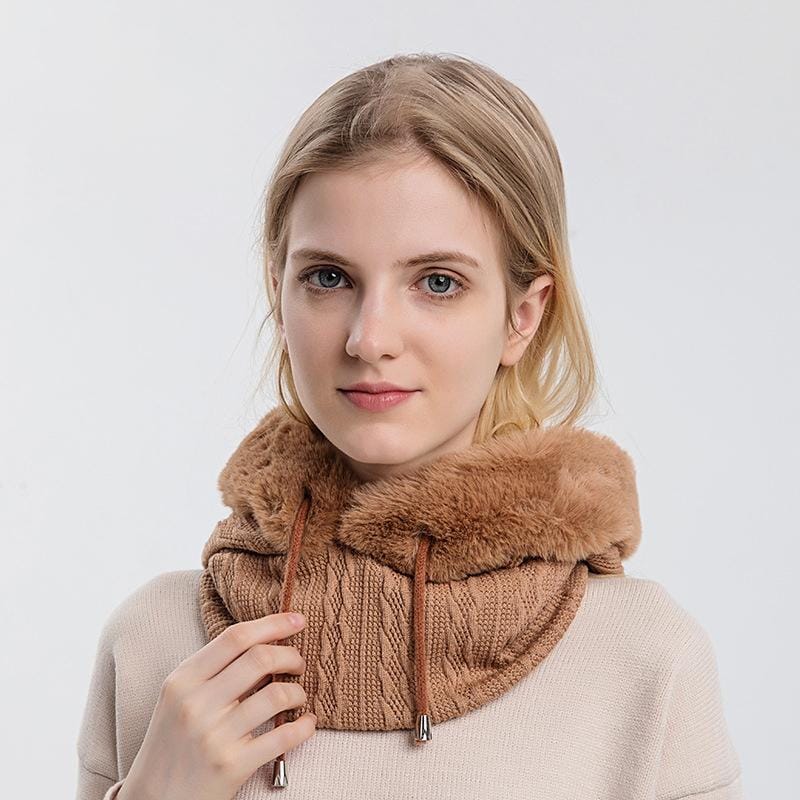 Rizzora™ 3-in-1 Dames Sjaal - Warme Gebreide Sjaal, Muts en Masker voor Winter