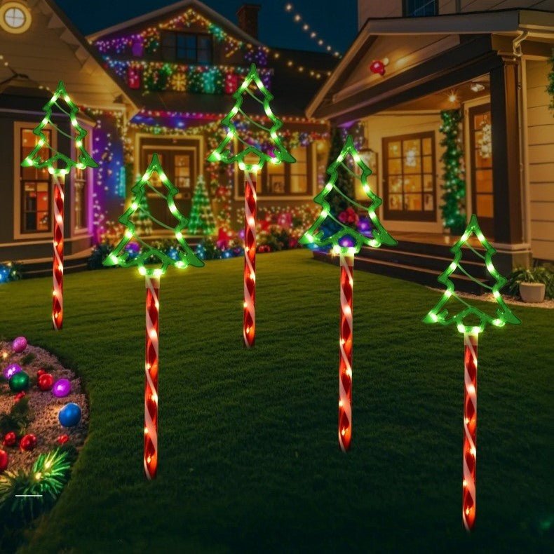 Solar Kerstboom Tuinverlichting - Kleurige en Waterdichte LED Decoratie voor Buiten