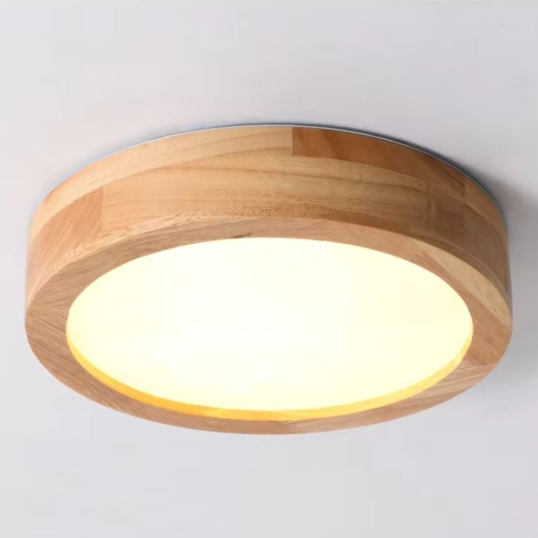 HeraLuxe™ Ronde Plafondlamp - Houten Design met LED Verlichting