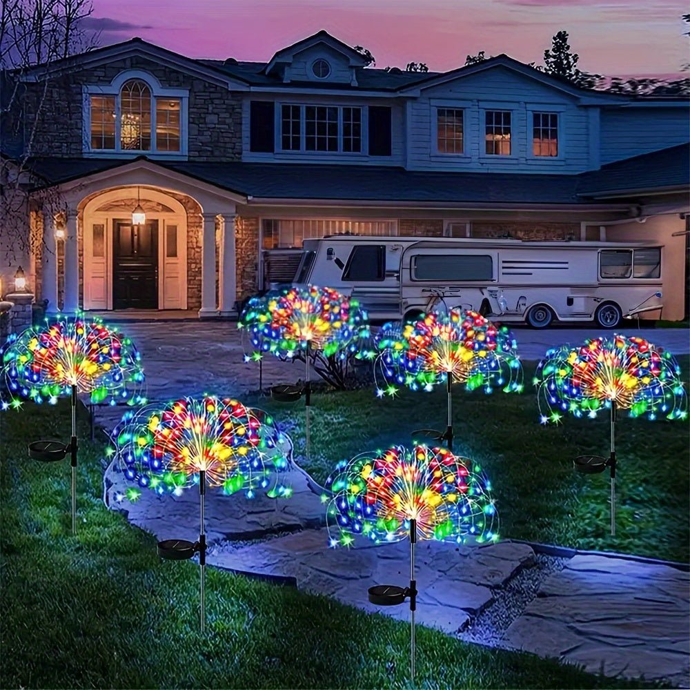 Solar Vuurwerk Tuinverlichting met 8 Modus LED's - Perfect voor Tuin, Pad en Feestdecoratie