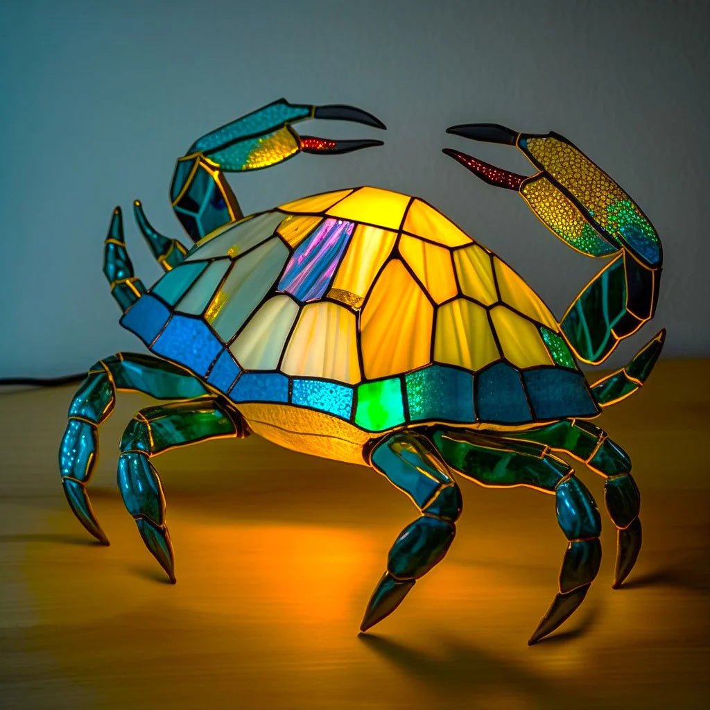 Elleph™ Kunst Tafellamp - Unieke Dierenlamp in Glas-in-Loodstijl